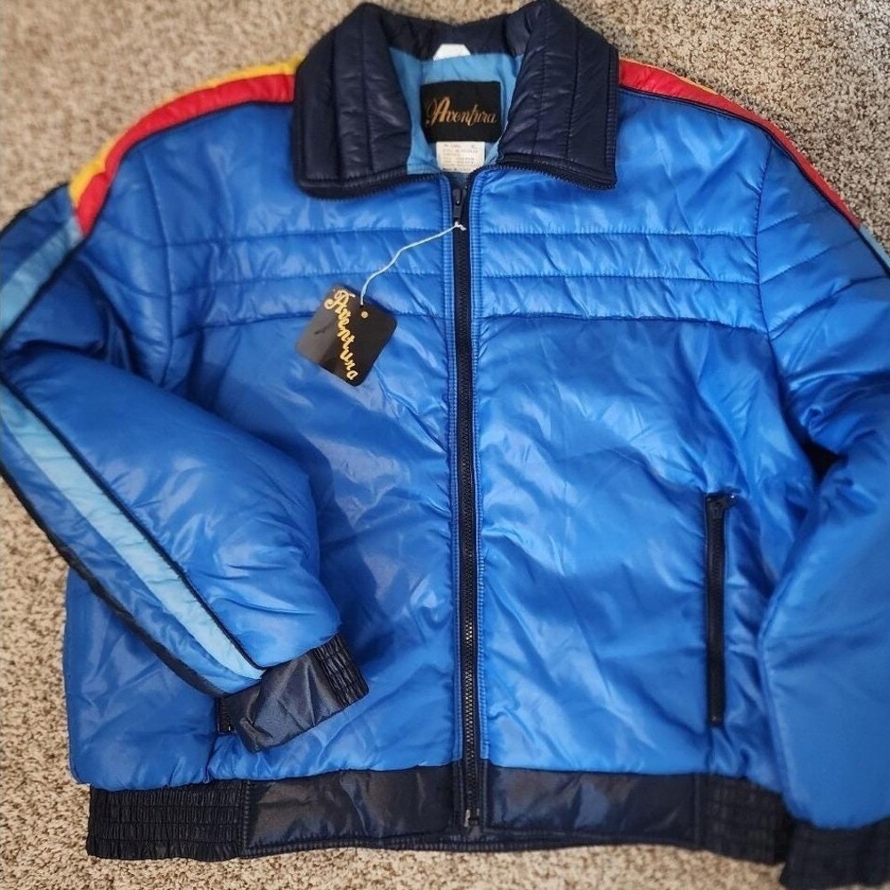🌈Aventura Rainbow Puffer Jacket!  VTG Aviator Nation Vibe NWT Y2K streetwear